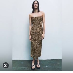 Zara printed sheath leopard dress XS size